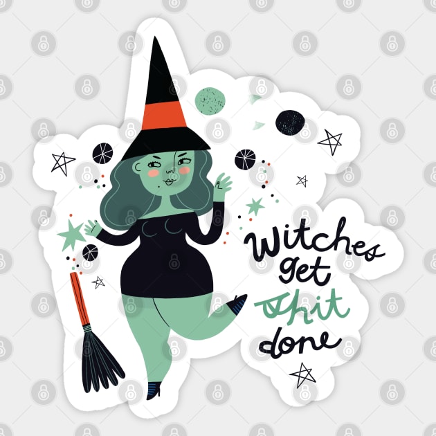 Witches get Shit Done Sticker by CynthiaF